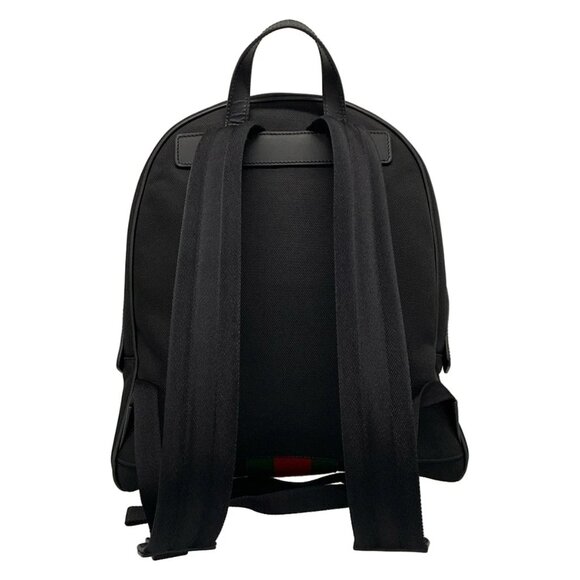 GUCCI Shelly (Web) Black Nylon Canvas Leather Backpack bran-1230-090825 - Picture 2 of 14
